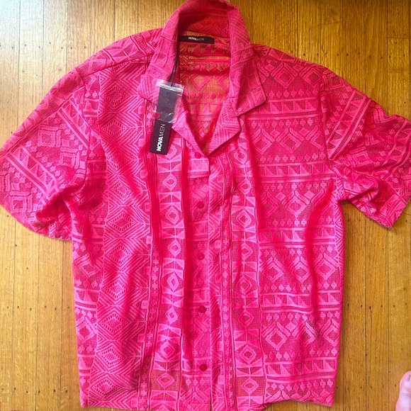 FASHION NOVA men’s Barbie/Ken hot pink shirt 👚 - Picture 2 of 2